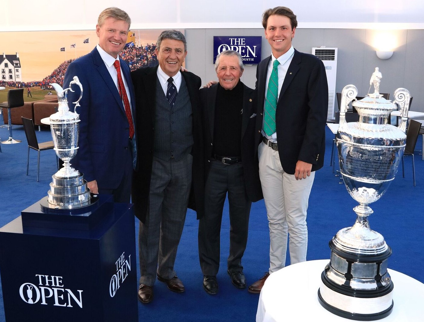 An historic all-South African photograph by Dave Cannon of Ernie Els, Selwyn Nathan (Sunshine Tour Commissioner) and Jorvan Rebula