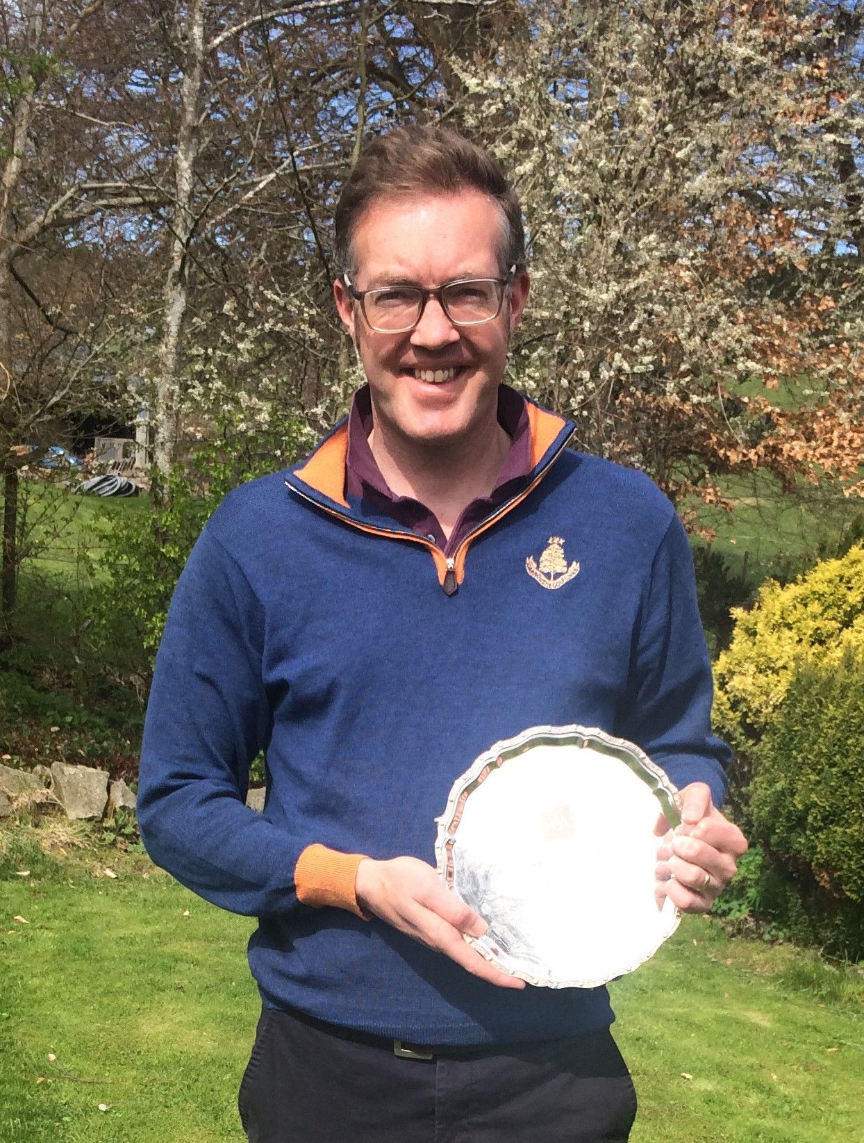 Fergus Bisset proudly shows off the AGW's R & A Salver. (Photo - Fergus Bisset)