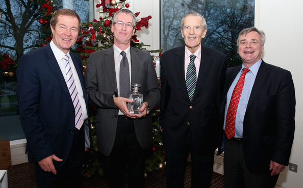 Mark with European Tour CEOs George O'Grady and Ken Scholfield in 2013 and honournig Mark Garrod's retirement.