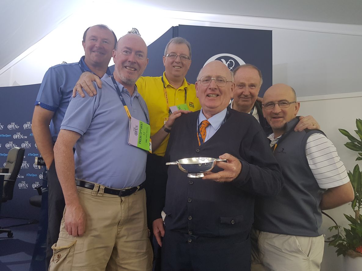 Pat Ruddy celebrates his Life Membership with his fellow Irish AGW colleagues