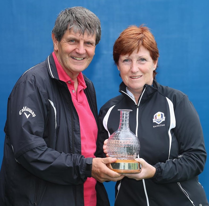 Wilma Erskine and Dave Facey winner Michael Williams Hogget, Royal Portrush.